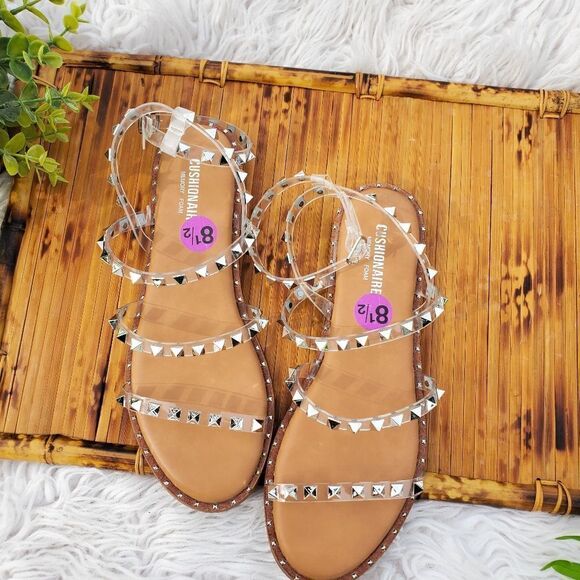Cushionaire Transparent Studded Strappy Detail Memory Foam Sandals. Sz 8.5 - Picture 8 of 13